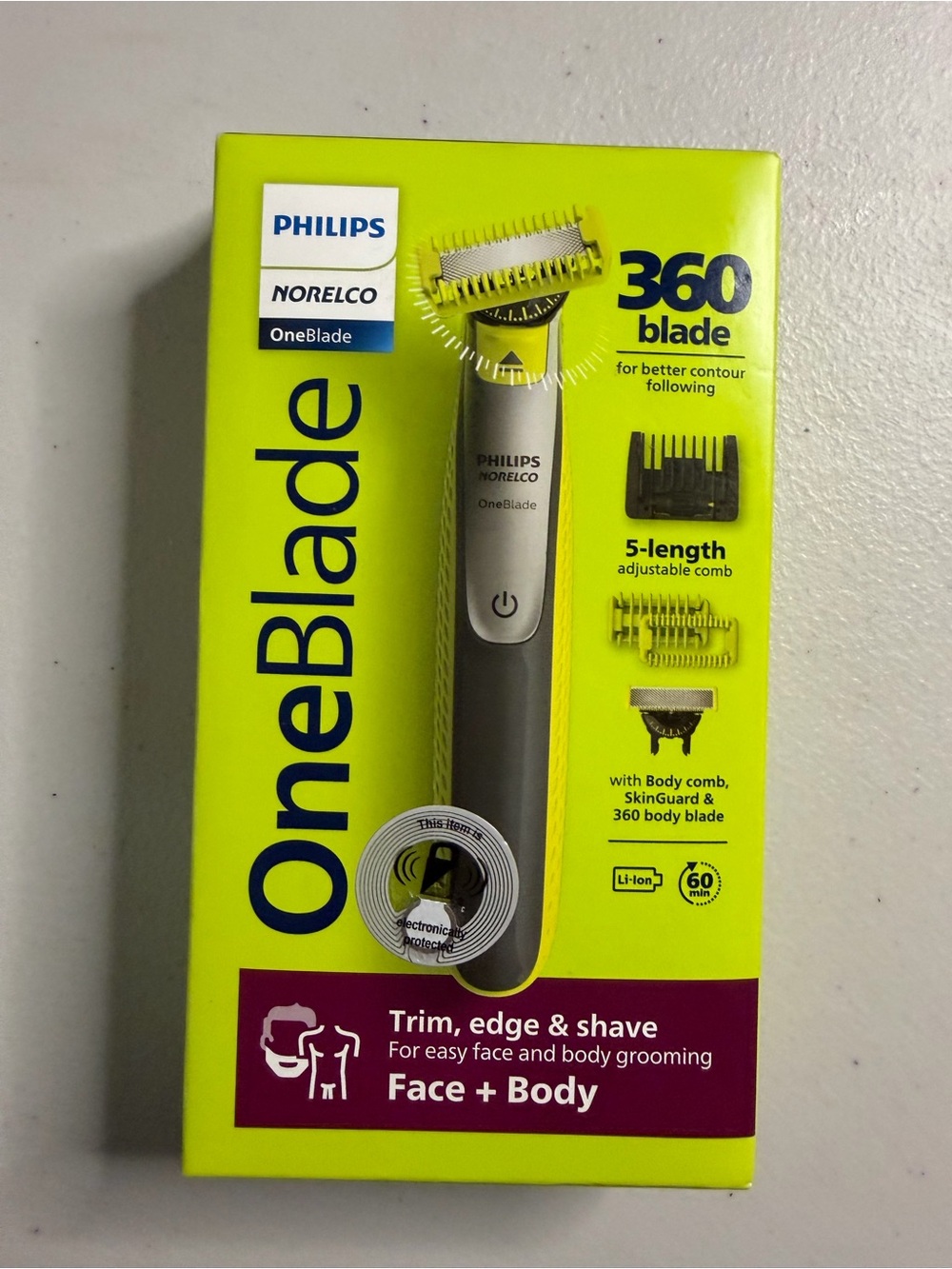 Philips Norelco OneBlade Face + Body Trimmer – Yellow